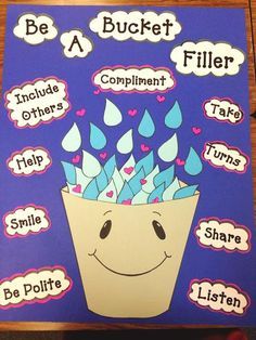 Be A Bucket Filler, Taal Posters, Kindness Bulletin Board, Bucket Filler, Bored Teachers, Bucket Filling, Classroom Board, Shop Poster, Classroom Bulletin Boards