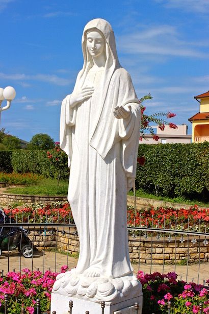 Medjugorje - Bosnia & Herzegovina - BlueSkyTraveler.com Virgin Mary Medjugorje, Medjugorje Bosnia, Our Lady Of Medjugorje, Blessed Mother Statue, Marian Apparition, مريم العذراء, Bosnia Herzegovina, Blessed Mary, Catholic Decor