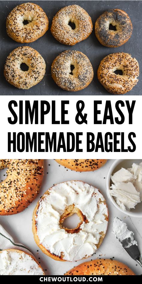 Fresh Bagel Recipe, 5 Ingredient Bagels, At Home Bagels, How To Make Your Own Bagels, Bagels With Bread Flour, Bagel Recipes Easy, Pantry Mama Bagels, Active Dry Yeast Bagels, Homemade Plain Bagels