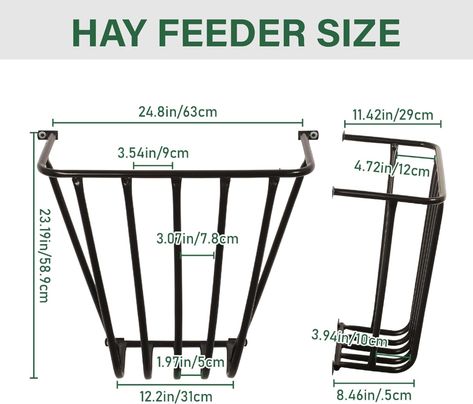 Amazon.com: Nisorpa Wall Mounted Hay Feeder for Horses,23 Gallons Metal Goat Hay Rack for Blankets Hanging Fence Feeder Trough Feeder for Livestock Feeder for Farm Cattle Sheep (24.8" W x 23.2" H x 11.4" D) : Pet Supplies Cow Feeder, Sheep Feeders, Hay Feeder For Horses, Goat Feeder, Horse Feeder, Blanket Holder, Hay Racks, Hay Feeder, Metal Art Welded