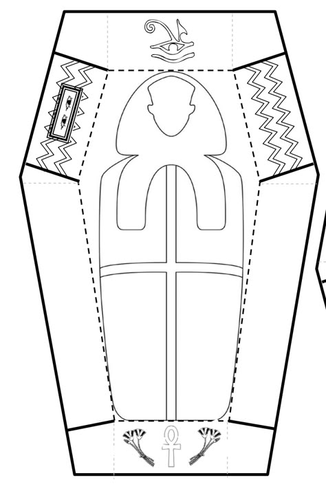 Free printable - design and color your own sarcophagus. Great elementary activity as part of a unit on Ancient Egypt. How To Make A Sarcophagus School Projects, Ancient Egypt School Project Ideas, Egypt School Projects, Sarcophagus Template, Ancient Egypt Activities For Kids, Sarcophagus Project Kids, Egypt Art For Kids, Ancient Egypt Crafts For Kids, Egypt Crafts For Kids