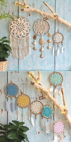 Beautiful Crochet Wall Hanging - Free Patterns - Pattern Center Dream Catchers, Crochet, Wall