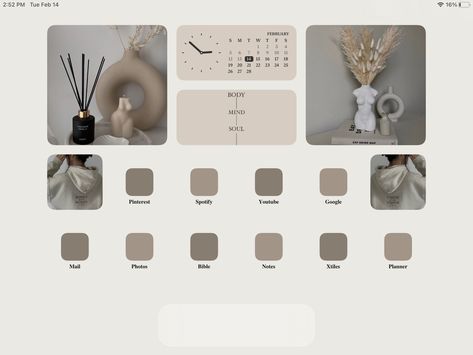 Body Candle, IOS Home Screen, iPad, iPad Air, Beige Aesthetic, Laptop Wallpaper Cream Aesthetic, Ipad Homescreen Ideas Minimalist, Homescreen Layout Brown, Ipad Ios 15 Homescreen Ideas, Aesthetic Ipad Setup, Aesthetic Ipad Homescreen, Aesthetic Ipad Homescreen Layout, Ipad Homescreen Layout, Ipad Aesthetic Organization