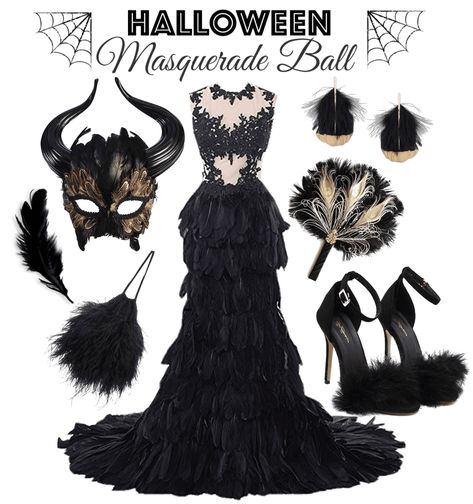 Maskarade Black Dress, Masquerade Ball Outfit Ideas Black Women, Halloween Ball Costume, Womens Masquerade Outfit, Masquerade Rave Outfit, Couples Masquerade Costumes, Diy Masquerade Costume, Black Masquerade Outfit Ideas For Women, Witches Ball Outfit