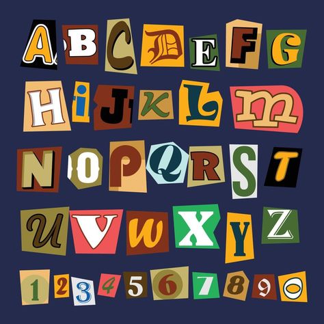 Ransom Note Aesthetic, Ransom Font, Ransom Note Letters, Paper Style Ransom Note Letter, Ransom Letters, Collage Cutouts, Editing Pack, Phantom Tollbooth, Magazine Letters