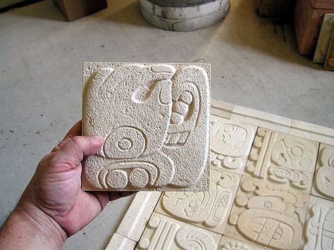 Metal Casting Jewelry, Mayan Glyphs, Maya Art, Mayan Art, Ancient Maya, Wood Wall Art Diy, Aztec Art, Ceramic Wall Art, Decorative Tiles