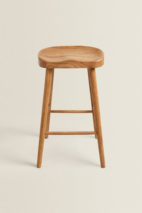 ASH STOOL - Brown | ZARA United Kingdom Zara Home Bar Stool, Bar Stools Kitchen Island, Kursi Bar, Wooden Bar Stools, Stools For Kitchen Island, Wood Bar Stools, Wood Counter, Wood Stool, Modern Bar Stools