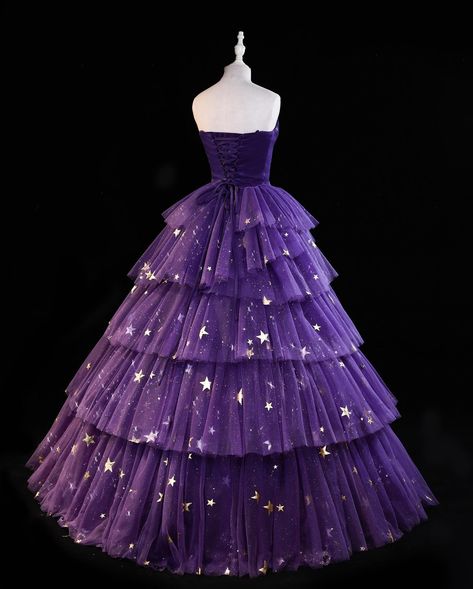 Drag Wedding, Drag Ideas, Star Sea, Star Hair Clips, Dark Purple Dresses, Stars Dress, Space Dress, Love Nikki, Sea Dress