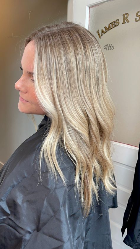 Blonde Half Highlights, Half Blonde Highlights, Halo Foil Highlights, Cool Toned Lived In Blonde, Half Head Of Foils Blonde, Blonde Highlights Low Maintenance, Half A Head Of Highlights Blondes, Blonde Half Head Highlights, Half Head Highlights Blonde