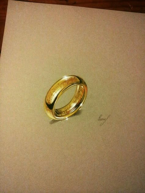 Ring Drawing Reference, Ring Drawing, Gold Drawing, Disney Character Drawings, Fantasy Ring, Character Drawings, History Project, Power Ring, Art Elements