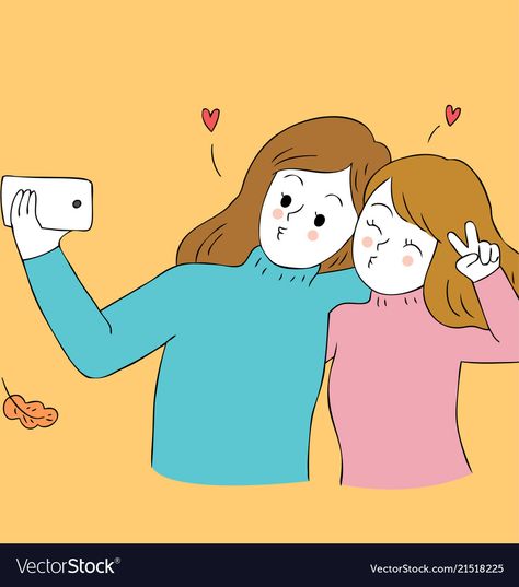 Cartoon Best Friends, Selfie Cartoon, 3 Cartoon, Friends Selfie, Friends Picture Frame, Best Friends Cartoon, Boy Gif, Friend Pictures Poses, Cute Autumn