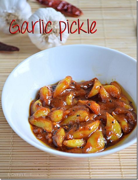 garlic-pickle image Garlic Pickle Recipe Indian, Carrot Achar, Pickle Veggies, Garlic Pickle Recipe, Easy Pickle Recipe, Spices Blends, How To Cook Garlic, Indian Pickle Recipe, Indian Pickles