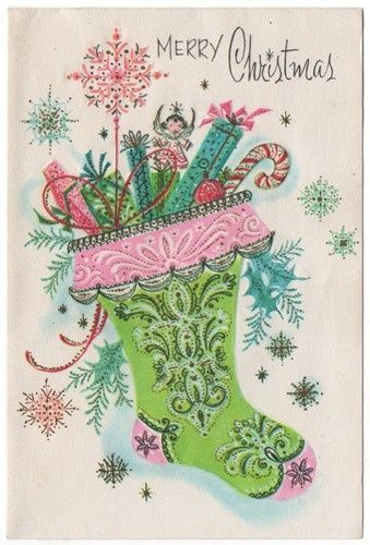 Christmas Vintage Cards, Christmas In Pink, Old Christmas Cards, Christmas Cards Vintage, Dreaming Of A Pink Christmas, Vintage Holiday Cards, Shabby Christmas, A Pink Christmas, Pastel Christmas