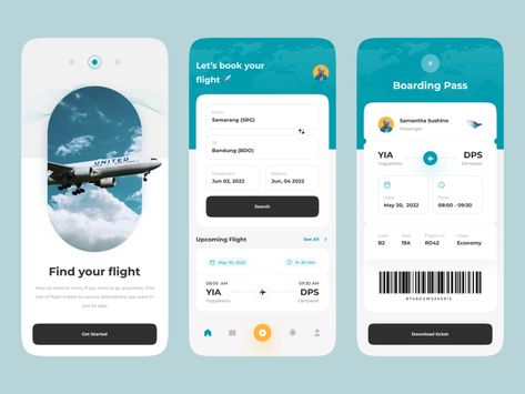 Meaber - Flight Booking App Design ✈️ by Regi Pangestu for Enver Studio on Dribbble Booking App Design, Flight Booking App, Flight App, Application Ui Design, Web Application Design, Medical App, Mobile App Design Inspiration, Booking Website, Flight Booking