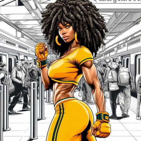 Black Comic Characters, Comic Frame, Black Panther Art, Black Woman Artwork, Body Types Women, Comic Book Art Style, Female Biker, Black Comics, Black Art Painting