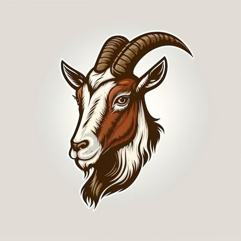 Goat Head Illustration, Goat Vector Illustration, Goat Head Drawing, Goat Logo Design, Goat Photo, Goat Drawing, Goat Vector, Goat Football, Goat Illustration