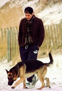 John with his German Shepard Sam, before he got his other dog "Friday".  He had to find another home for Sam because he kept biting people! Jfk Junior, Hyannis Port, John Junior, John Fitzgerald, Jfk Jr, John John, German Shepherd Dogs, Mans Best Friend, New Yorker