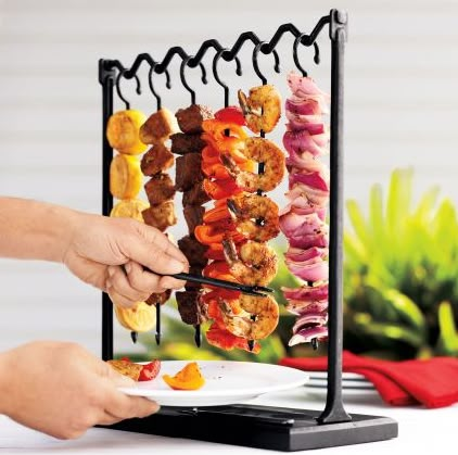 What could be better for entertaining than a SKEWER STATION by one of my favorite stores, Sur La Table!  I love the idea of allowing guests to choose their favorites from grilled meats, veggies, fruits etc! Grilled Meat, Skewers, Finger Food, Kitchen Stuff, Cool Ideas, Cool Products, Good Ideas, Yummy Dinners, Cool Kitchens