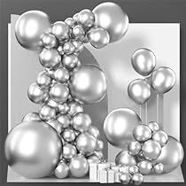 Silver Party Decorations, Silver Balloons, Birthday Decorations For Men, Ballon Party, Silver Balloon, Metallic Balloons, Garland Arch, Balloon Pump, Anniversary Decorations