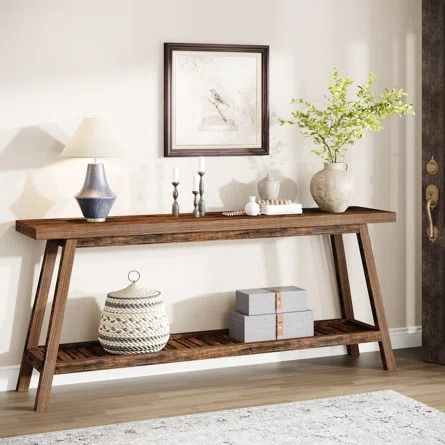 Latitude Run® Nunamaker 70.9'' Console Table - Wayfair Canada Extra Long Console Table, Wood Sofa Table, Long Console, Console Entryway, Long Console Table, Farmhouse Console Table, Behind Couch, Entrance Table, Narrow Console Table