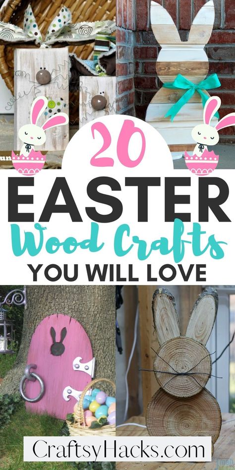 If you love wood working or experimenting with new crafts you will love these creative Easter wood crafts. These super fun Easter DIY crafts will help you get your home decorated for Easter with DIY Easter decor. #DIY #WoodCrafts Easter Signs Diy, Easter Diy Crafts, Wooden Easter Crafts, Easter Wood Projects, Diy Easter Decor, Easter Porch Decor, Spring Wood Crafts, Easter Crafts For Adults, Easter Wood Crafts