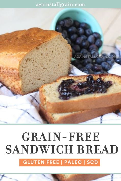 Scd Sandwich Bread, Paleo Sourdough Bread, Scd Bread, Paleo Sandwich Bread Recipe, Paleo Breakfast Bread, Paleo Sandwich Bread, Grain Free Bread Recipe, Paleo Bread Recipe, Dairy Free Bread