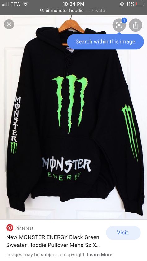 Cute Day Outfits, Monster Energy Clothing, Monster Energy Hoodie, Monster Drink, Monster Energy Girls, Monster Hoodie, Belly Button Piercing Jewelry, Masc Outfits, Monster Energy Drink