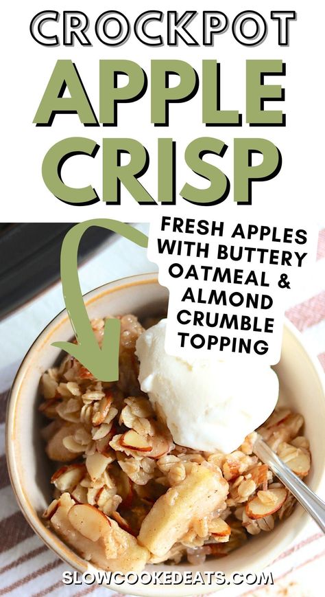 Easy Crockpot Dessert, Tasty Dinner Ideas, Slow Cooker Dessert, Slow Cooker Apple Crisp, Crockpot Apple Crisp, Cheesecake Fudge, Easy Crock Pot Recipes, Pasta Dessert, Crockpot Dessert