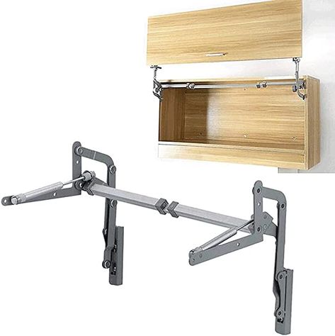 GYKLE Cabinet Door Hinges, Folding Lift up Top Table Vertical Swing Lift Up Stay Pneumatic Arm Kitchen Mechanism Hinges Durable Silent - - Amazon.com Kitchen Mechanism, Pull Down Shelf, Cabinet Door Hinges, Folding Sofa, Cabinet Hinges, Installing Cabinets, Nickel Plating, Top Table, Kitchen Cupboards