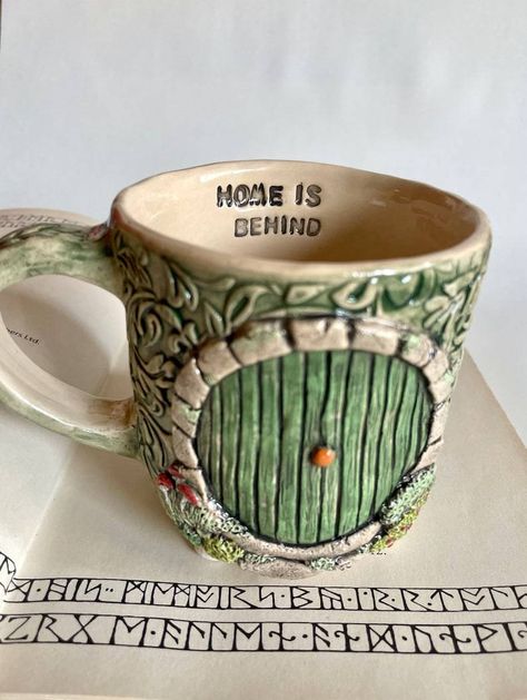 Shire Hobbit, Lotr Quote, Hobbit Door, J R R Tolkien, Cup Ceramic, Clay Mugs, Pottery Crafts, Ceramics Pottery Art, Ceramics Ideas Pottery