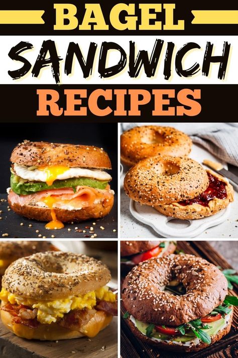 Try these bagel sandwich recipes, and you may never go back to regular bread! From breakfast bagels to deli meat to smoked salmon, everything tastes better on a bagel. Bagel Recipe Sandwich Breakfast, Chicken Bagel Sandwich, Bagel Dinner Ideas, Bagel Sandwiches For Lunch, Bagel Toppings Ideas, Breakfast Bagel Sandwich, Bagel Sandwich Ideas, Breakfast Sandwich On Bagel, Bagel Sandwich Lunch