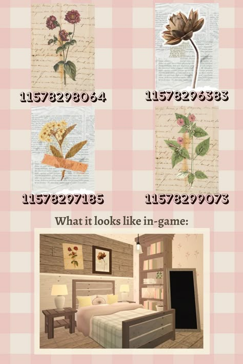 Bloxburg Pic Id Codes, Bloxburg Biology Decals, Traditional Decals Bloxburg, Old Bloxburg Decals, Bloxburg Rustic Decals, Flower Bloxburg Codes, Roblox Flower Decals, Bloxburg Flower Picture Codes, Bloxburg Newspaper Decals