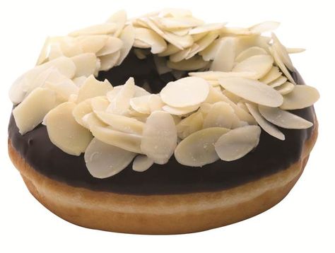 Chocolate Iced with Almonds is a favorite Krispy Kreme doughnut in China. Dhaka City, Krispy Kreme Donuts, Krispy Kreme Doughnut, Sweet Temptation, Sticker Printable, Delicious Donuts, Krispy Kreme, Cute Desserts, Food Shop