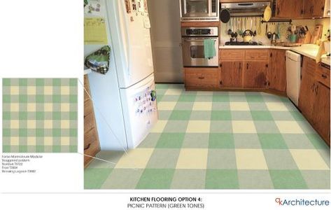 retro kitchen floor Vintage Tile Floor, Retro Vinyl Flooring, Kitchen Floor Tile Patterns, Vct Flooring, Marmoleum Floors, Vct Tile, Patterned Kitchen Tiles, Kitchen Vinyl, Retro Renovation