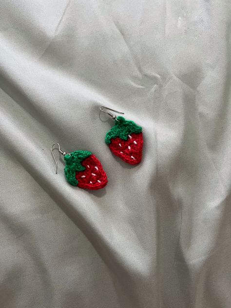 Strawberry Crochet, Strawberry Earrings, Earrings Crochet, Crochet Strawberry, Birthday Outfit, Crochet Earrings, Crochet, Birthday, Christmas