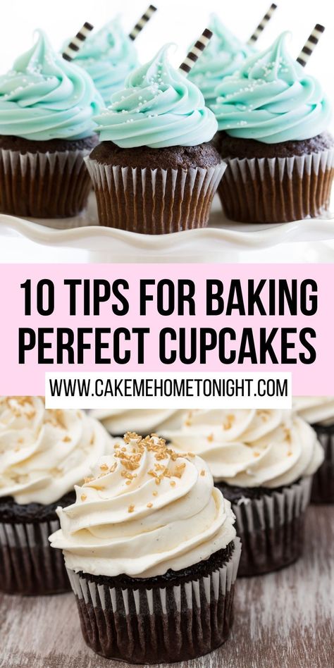 Cupcake Temperature Baking, How To Make Boxed Cupcakes Better, Icing Cupcakes For Beginners, Perfect Box Cupcakes, Make Cupcakes Taste Like Bakery, How To Make Dense Cupcakes, How Many Desserts For Dessert Table, Best Easy Cupcakes, Vanilla Cupcake Topping Ideas