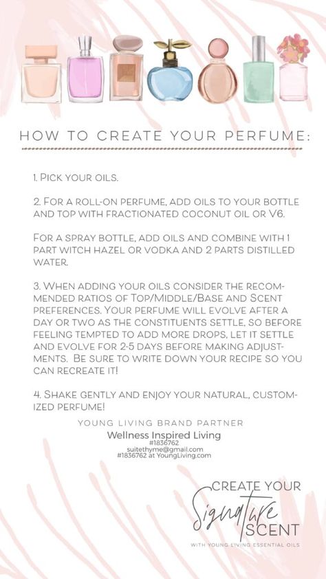 Diy Essential Oil Perfume Recipes, Essential Oils Perfume Recipes, Young Living Perfume Recipes, Essential Oil Perfume Spray, Diy Perfumes, Essential Oil Perfume Blends, Scents Perfume, Joy Essential Oil, Perfume Blends