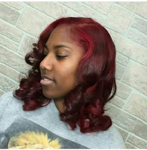 Burgundy Natural Hair, Burgundy Hair Dye, Pressed Natural Hair, Skunk Stripe, Color For Black Hair, Silk Press Natural Hair, Wine Hair, Black Ponytail Hairstyles, Tag Friends