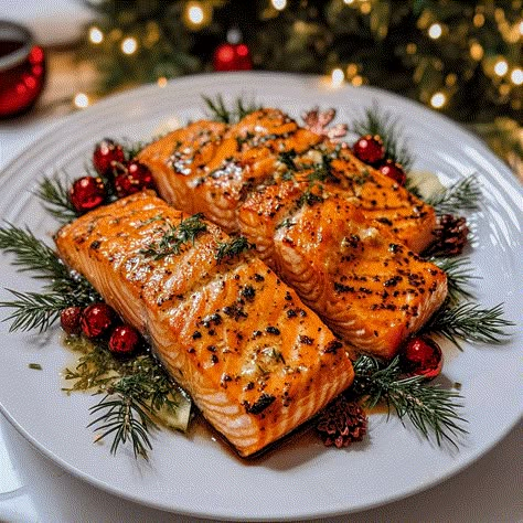 "Try Christmas Salmon, a festive dish featuring succulent salmon fillets seasoned with herbs and spices, perfect for holiday celebrations!" Nordic Salmon Recipe, Christmas Dinner Salmon, Cold Salmon Recipes, Winter Salmon Recipes, Christmas Dinner Sides Ideas, Christmas Salmon Recipe, Winter Salmon, Christmas Salmon, Christmas Dinner Side Dishes