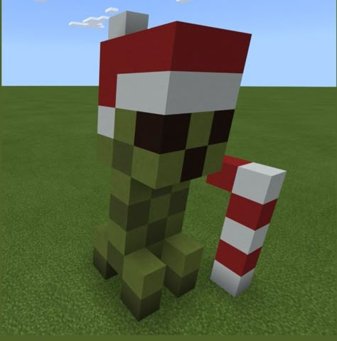 Minecraft Creeper Build, Christmas Ideas Minecraft, Build Battle Ideas Minecraft, Minecraft Christmas Building Ideas, Christmas Minecraft Ideas, Minecraft Christmas Village, Minecraft Christmas Decorations, Minecraft Winter Builds, Minecraft Cute Ideas