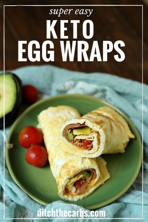 Keto Egg Wraps, Egg Wraps, Keto Breakfast Smoothie, Snack Lunch, Breakfast Low Carb, Egg Wrap, Overnight Oat, Low Carb Snack, Breakfast Wraps