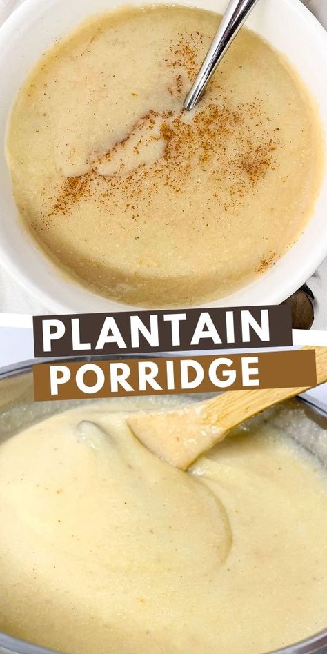 Trini Breakfast Ideas, Jamaican Plantain Porridge, Porage Bowl Recipe, Plantain Porridge Nigerian, Plantain Porridge Jamaican, Dominican Breakfast Ideas, Caribbean Breakfast Ideas, Grenada Recipes, Recipes With Plantains