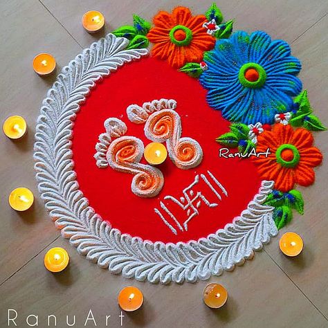 Laxmi Pujan Rangoli Design Simple Latest, Mataji Rangoli, Mataji Rangoli Design, Laxmi Pujan Rangoli, Lakshmi Pujan Rangoli, Lakshmi Pujan, Laxmi Pujan, Navratri Rangoli, Rangoli Designs For Competition