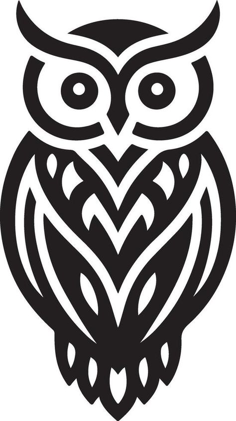 Owl Garden Art, Owl Stencil, Owl Templates, Stencil Patterns Templates, Owl Silhouette, Egyptian Tattoo Sleeve, Owl Crochet Patterns, Garden Mural, Owl Vector