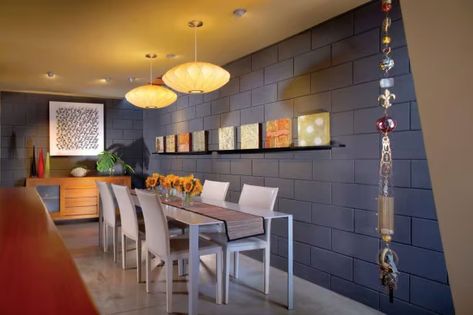 15 Most Beautiful Cinder Block Wall Painting Ideas to Refresh Your Interior and Exterior Look – JimenezPhoto Cinder Block Interior Wall Ideas, Decorating Cinder Block Walls, Cinder Block Paint, Cinder Block House, Breeze Block Wall, Concrete Block Walls, Cinder Block Walls, Block Painting, Cinder Block