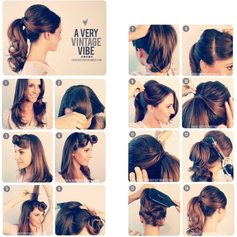 Voluminous Vintage Pony Tail Tutorial Vintage Ponytail, Voluminous Ponytail, Super Hair, Short Hair Tutorial, Party Hairstyles, Beauty Tutorials, Vintage Hairstyles, Hair Dos, Ponytail Hairstyles