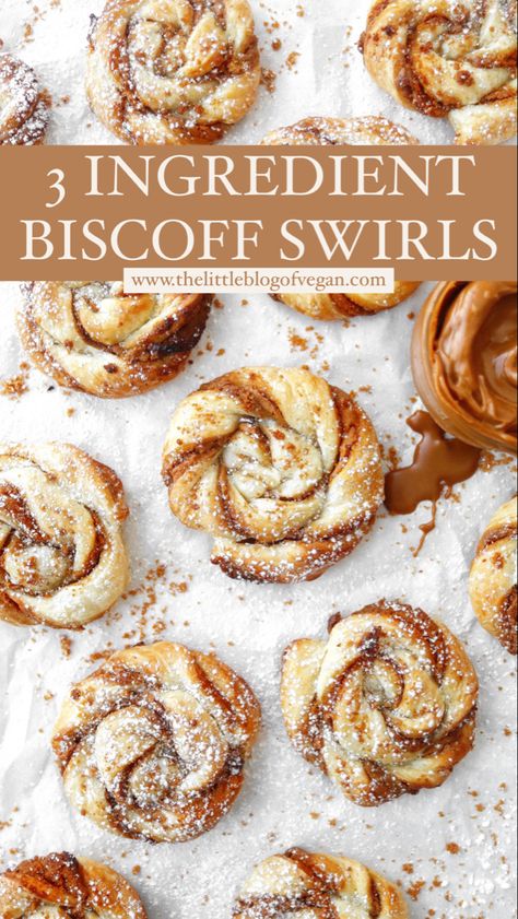 Puff Pastry Recipes Turnovers, Christmas Baking Puff Pastry, Easy Pastry Breakfast, Biscoff Pastry Swirls, Biscoff Puff Pastry Twists, Puff Pastry Recipes Sweet Easy, Easy To Make Pastries, Puff Pastry Pastries, Cookie Butter Puff Pastry