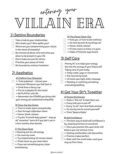 Villain Era, Healing Journaling, Self Care Bullet Journal, Vie Motivation, Writing Therapy, Journal Writing Prompts, Get My Life Together, Self Growth, Positive Self Affirmations