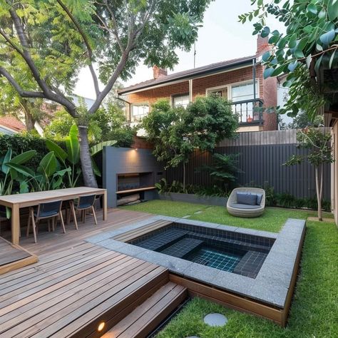 24 Small Backyard Landscaping Ideas: Transform Tiny Spaces into Stunning Outdoor Retreats - placeideal.com Decks For Small Yards, Urban Backyard Landscaping, Small Backyard With Deck, Adu Backyard Ideas, L Shaped Backyard Ideas Layout, Small Backyard Ideas On A Budget, Rectangle Backyard Ideas, Minimalist Yard, Small Backyard Inspiration