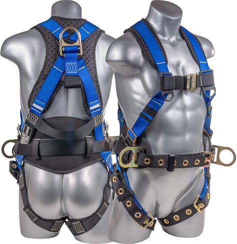 Industrial Roofing, Safety Harness, Fall Protection, D Rings, Back Support, Full Body, Buckle